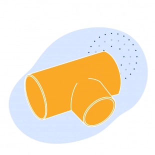 Тройник медный с направленным отводом 66.7 мм М1ф ГОСТ 32590-2013