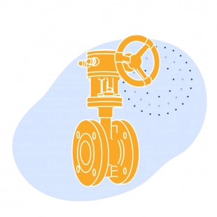 Затвор стальной дисковый Ду 80 мм Ру 16 кгс/см2 ГОСТ 12521-89