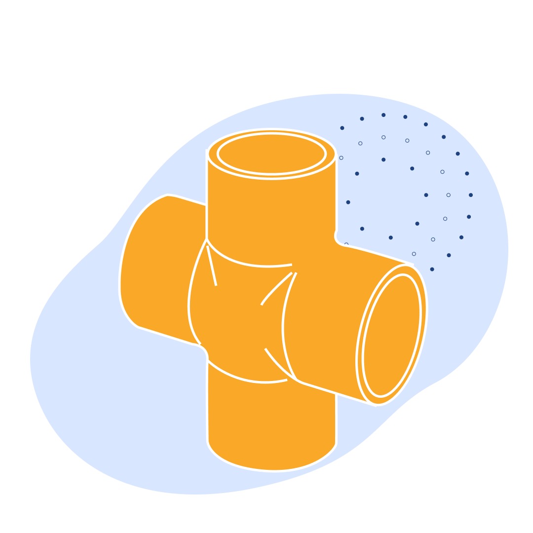 Чугунная крестовина переходная Ду 15 мм ГОСТ 8952-75