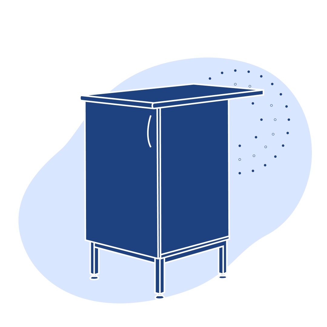 Тумба со столешницей ЛАБ-500/800 ТСТ 500х800х900 мм